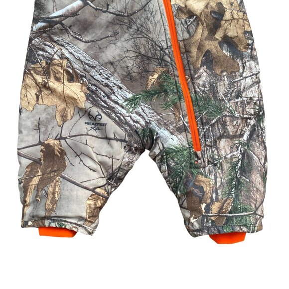 Carhartt Realtree Camo Full Zip Snowsuit Baby 6 mos Hooded Blaze Orange Outdoor - Picture 6 of 15